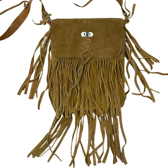 Vintage 1960s/70s House of Oppenheim Leather Suede Fringe Western Style Purse - Picture 2 of 7